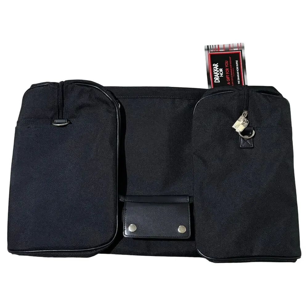 NWT Drakkar Noir Guy Laroche Fragrance Black Duffle Bag Overnight Weekender